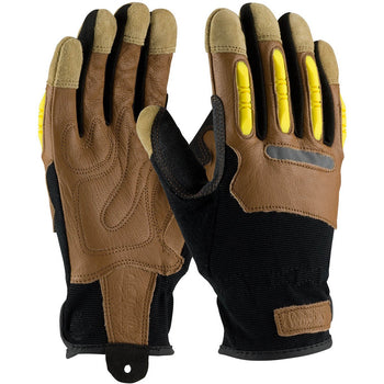 PIP 120-4200 - Maximum Safety Reinforced Leather Abrasion Resistant Gloves, Brown