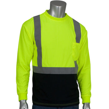 PIP 312-1350B - ANSI Hi-Vis Long Sleeve Mesh Safety T-Shirt