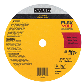 FLEXVOLT Type 1 Ceramic Metal Cutoff Wheel - DWAFV8918