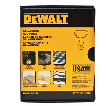 DEWALT Hog Rings, Galvanized, 1000-Count 11/16 In. - DWR16G1M