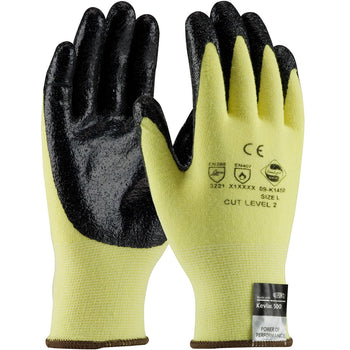 PIP 09-K1450 - G-Tek Cut Resistant FR Kevlar Nitrile Safety Gloves, Yellow - 12 Pack