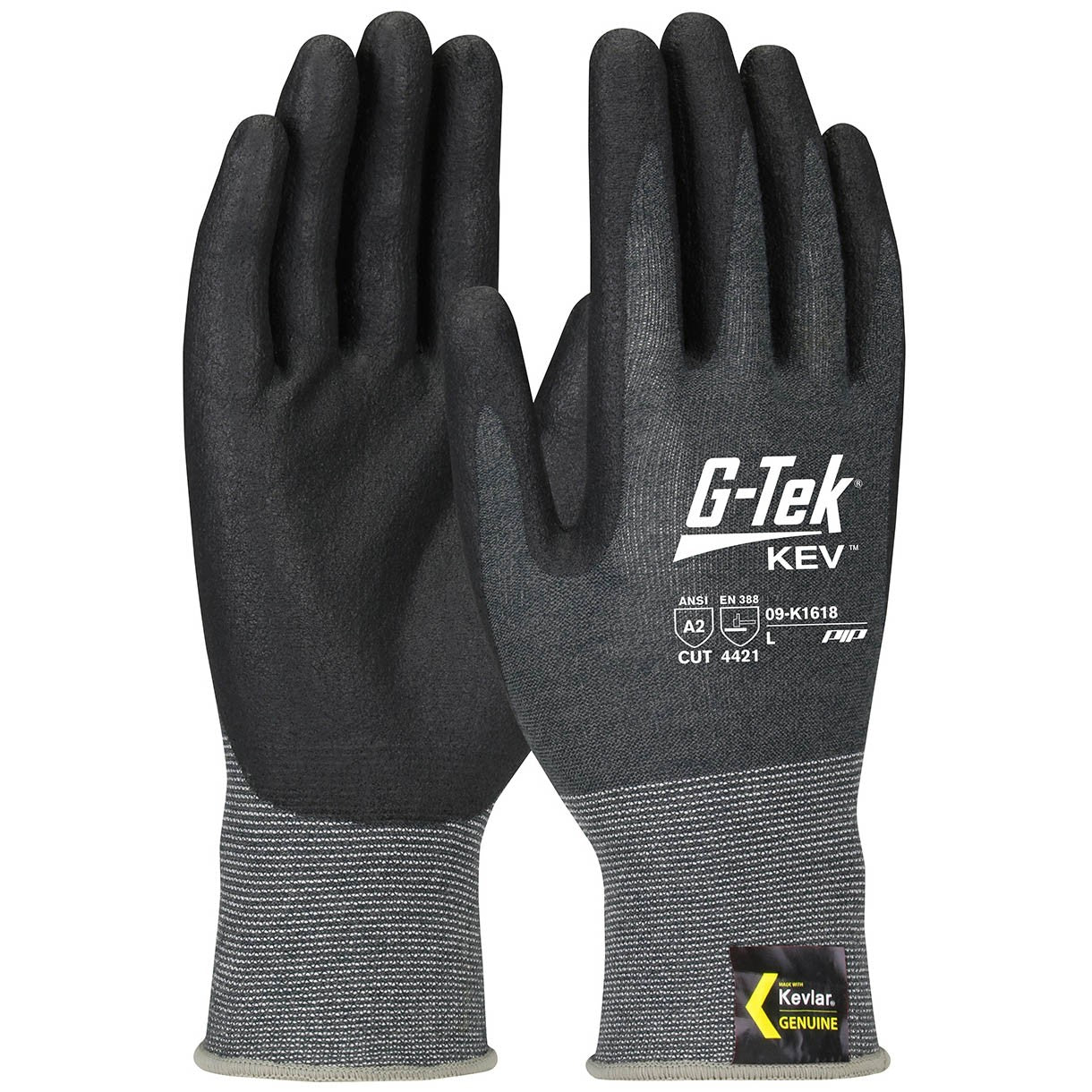 PIP 09-K1618 - G-Tek Cut Resistant FR Kevlar Nitrile Safety Gloves, Gray