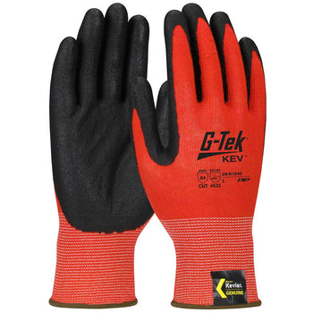 PIP 09-K1640 - G-Tek Cut Resistant FR Kevlar Nitrile Safety Gloves, Red - 12 Pack