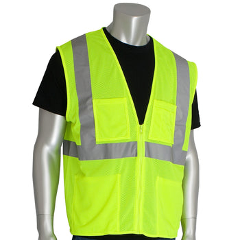 PIP 302-MVGZ4POR - ANSI Hi-Vis 4 Pocket Surveyors Reflective Safety Vest
