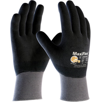 PIP 34-876 - ATG Maxiflex Ultimate Seamless Nitrile Nylon and Lycra Gloves, Gray - 12 Pack