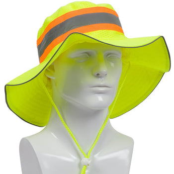 PIP 350-RANGER - Hi-Vis Reflective Sun Protection Ranger Hat, Yellow